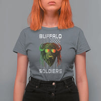 Retro Buffalo Soldiers T Shirt For Women 9th and 10th Cavalry African American Heros USA Flag - Wonder Print Shop