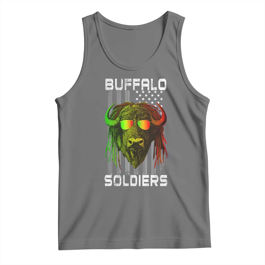 Retro Buffalo Soldiers Tank Top 9th and 10th Cavalry African American Heros USA Flag - Wonder Print Shop