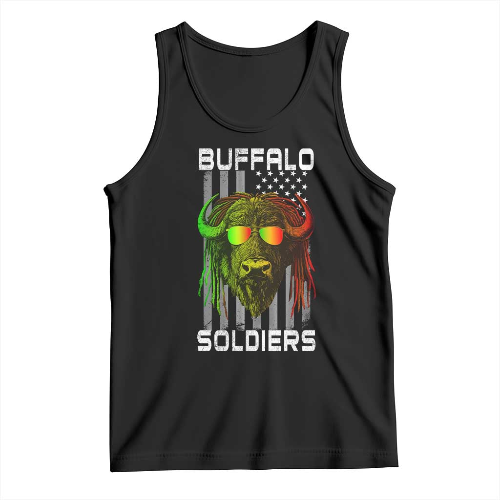 Retro Buffalo Soldiers Tank Top 9th and 10th Cavalry African American Heros USA Flag - Wonder Print Shop
