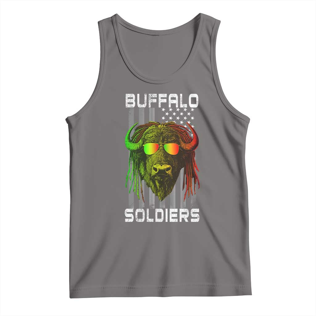 Retro Buffalo Soldiers Tank Top 9th and 10th Cavalry African American Heros USA Flag - Wonder Print Shop