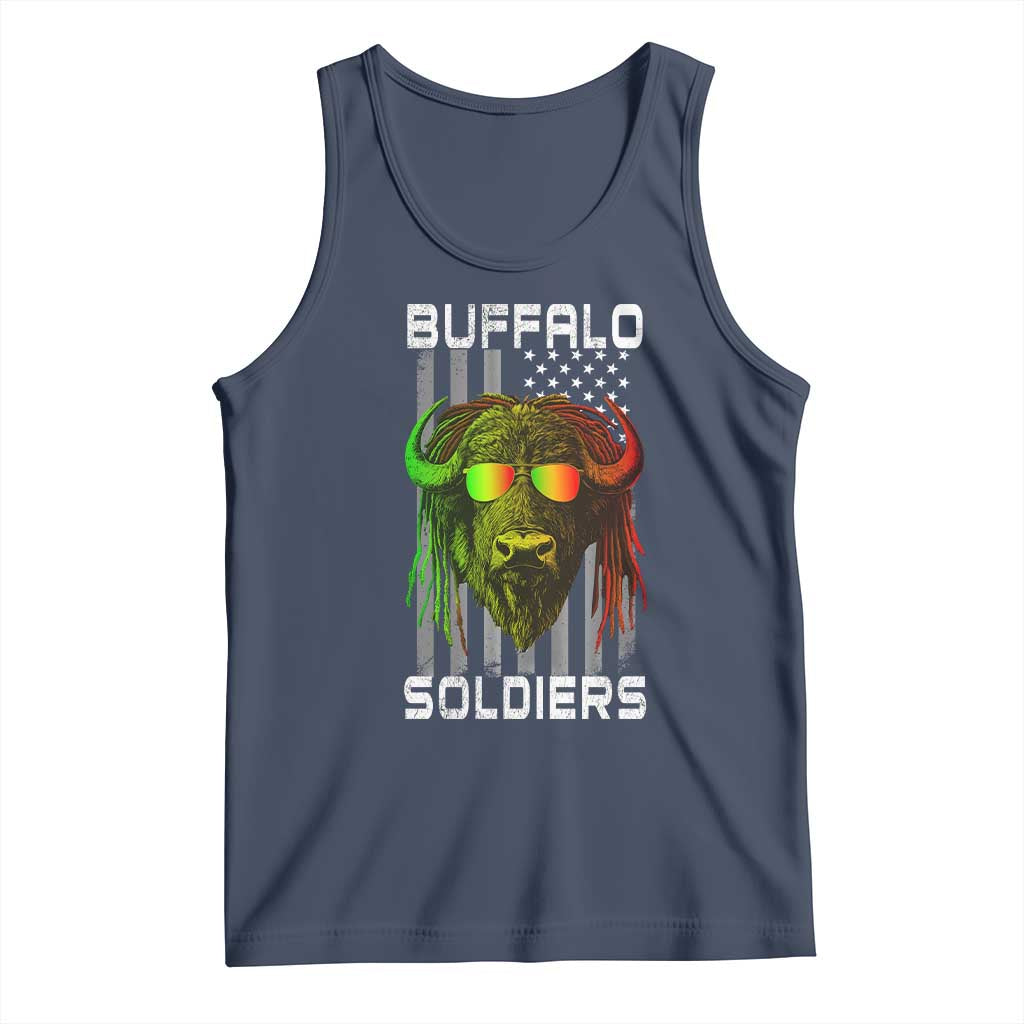 Retro Buffalo Soldiers Tank Top 9th and 10th Cavalry African American Heros USA Flag - Wonder Print Shop
