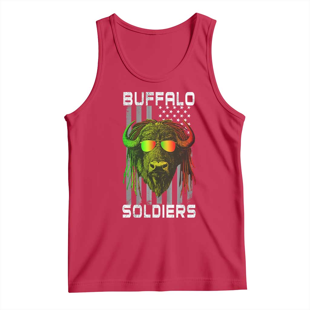 Retro Buffalo Soldiers Tank Top 9th and 10th Cavalry African American Heros USA Flag - Wonder Print Shop