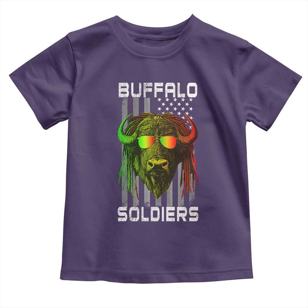 Retro Buffalo Soldiers Toddler T Shirt 9th and 10th Cavalry African American Heros USA Flag - Wonder Print Shop