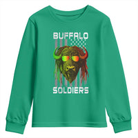 Retro Buffalo Soldiers Youth Sweatshirt 9th and 10th Cavalry African American Heros USA Flag - Wonder Print Shop