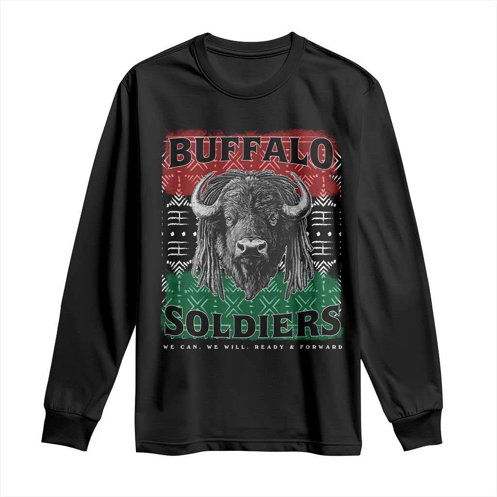 Buffalo Soldiers Long Sleeve Shirt Retro African American Black History - Wonder Print Shop