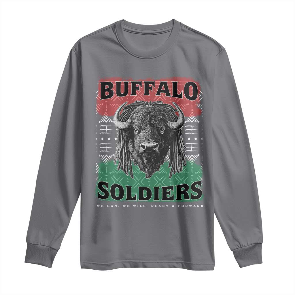 Buffalo Soldiers Long Sleeve Shirt Retro African American Black History - Wonder Print Shop