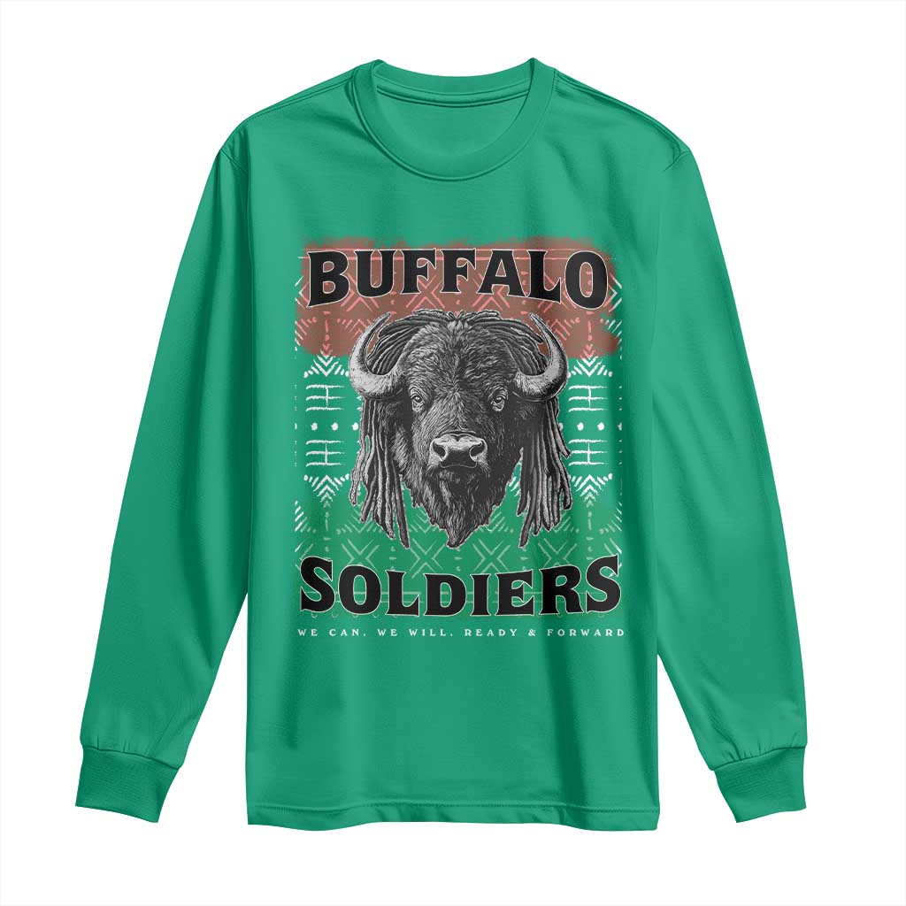 Buffalo Soldiers Long Sleeve Shirt Retro African American Black History - Wonder Print Shop