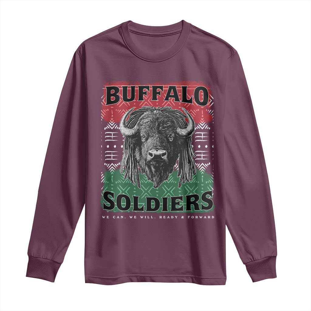 Buffalo Soldiers Long Sleeve Shirt Retro African American Black History - Wonder Print Shop