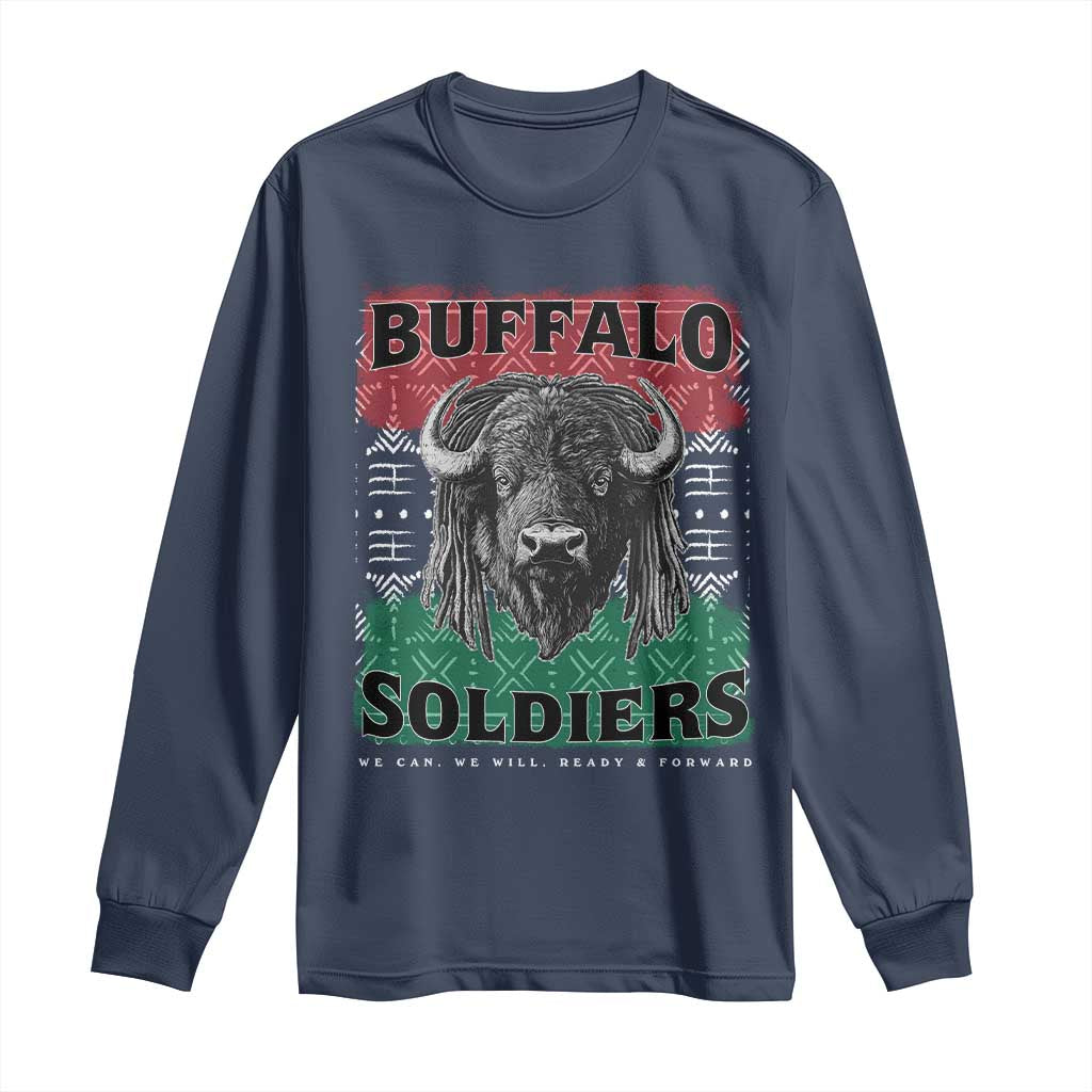Buffalo Soldiers Long Sleeve Shirt Retro African American Black History - Wonder Print Shop