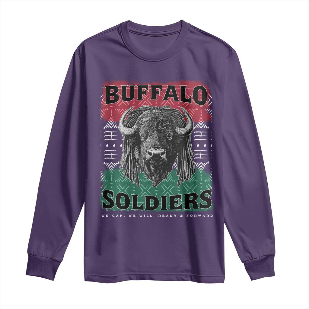 Buffalo Soldiers Long Sleeve Shirt Retro African American Black History - Wonder Print Shop