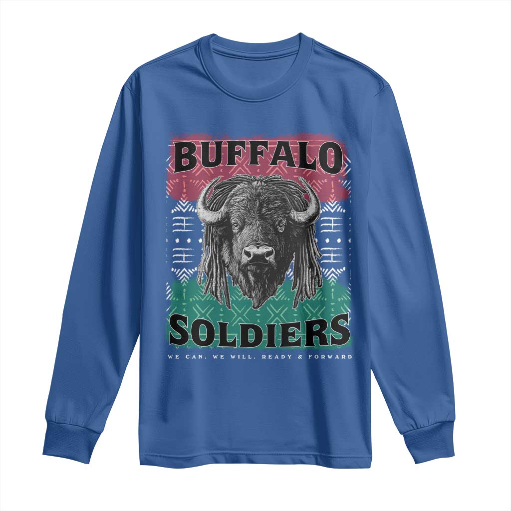 Buffalo Soldiers Long Sleeve Shirt Retro African American Black History - Wonder Print Shop