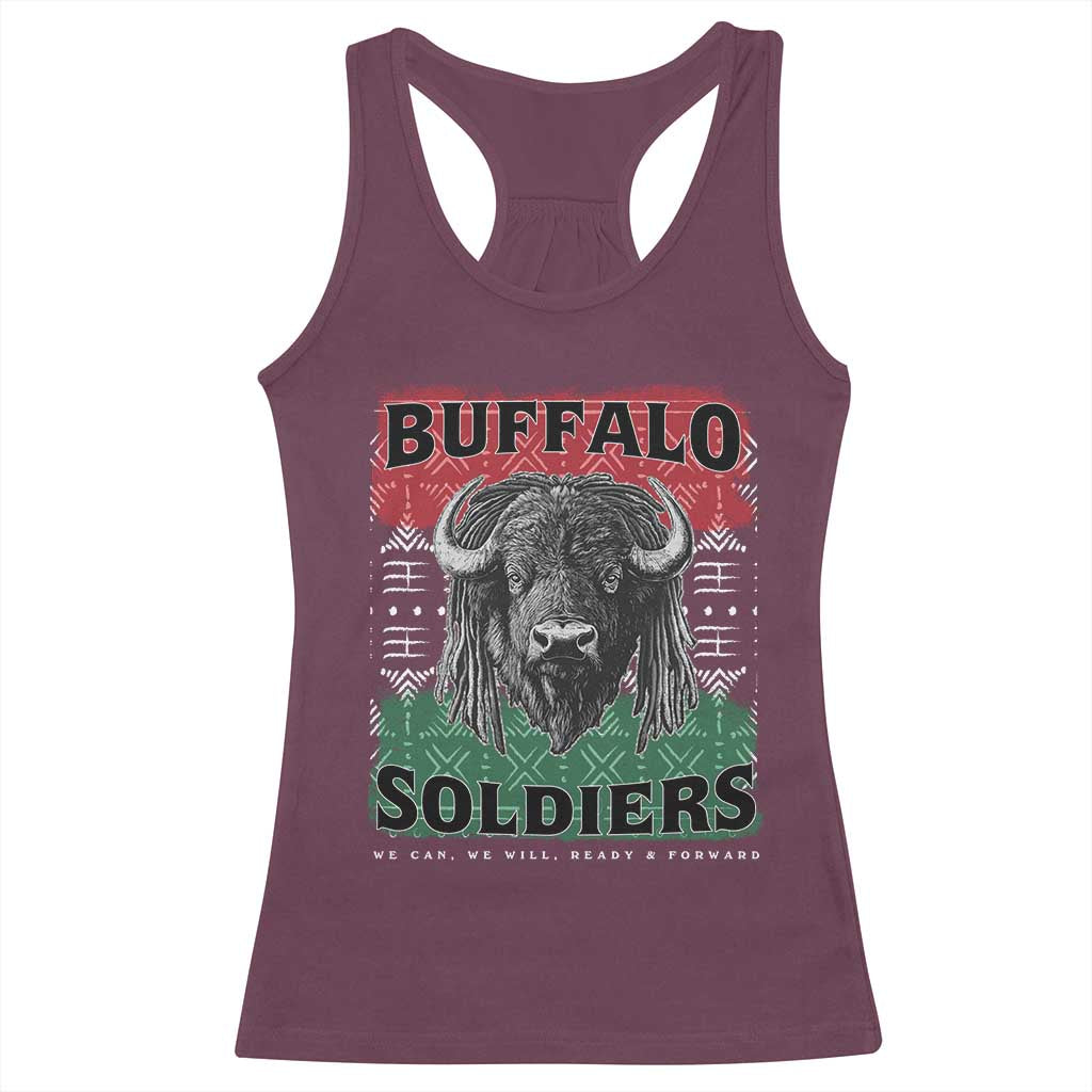 Buffalo Soldiers Racerback Tank Top Retro African American Black History - Wonder Print Shop