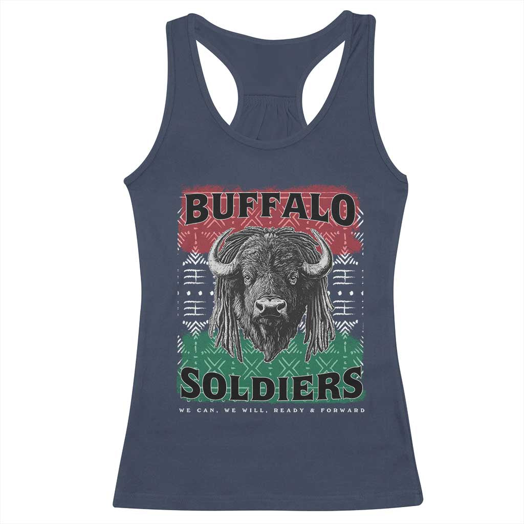 Buffalo Soldiers Racerback Tank Top Retro African American Black History - Wonder Print Shop