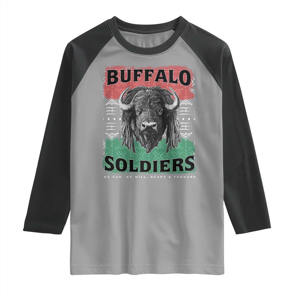 Buffalo Soldiers Raglan Shirt Retro African American Black History - Wonder Print Shop