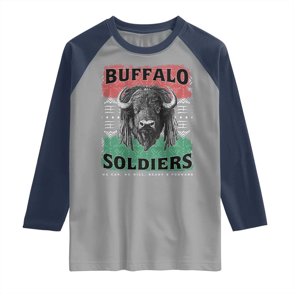 Buffalo Soldiers Raglan Shirt Retro African American Black History - Wonder Print Shop