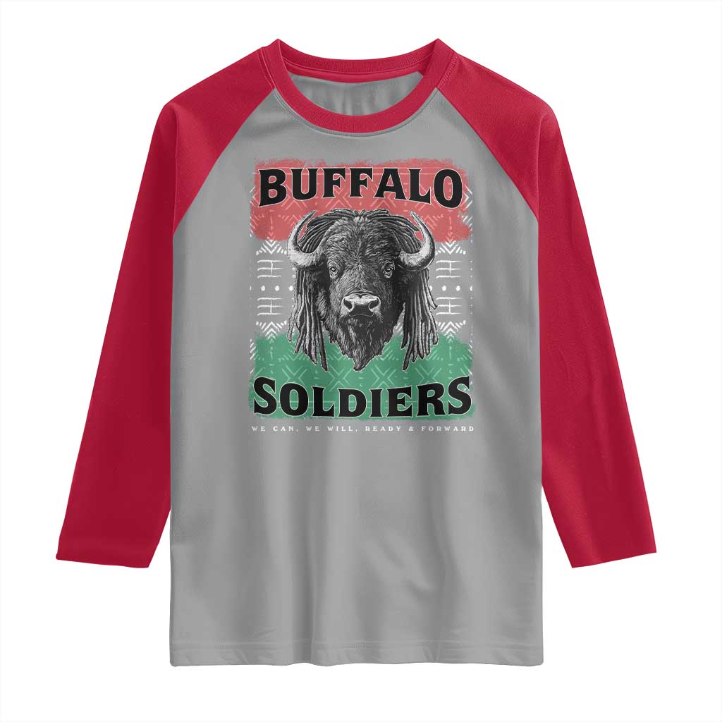 Buffalo Soldiers Raglan Shirt Retro African American Black History - Wonder Print Shop