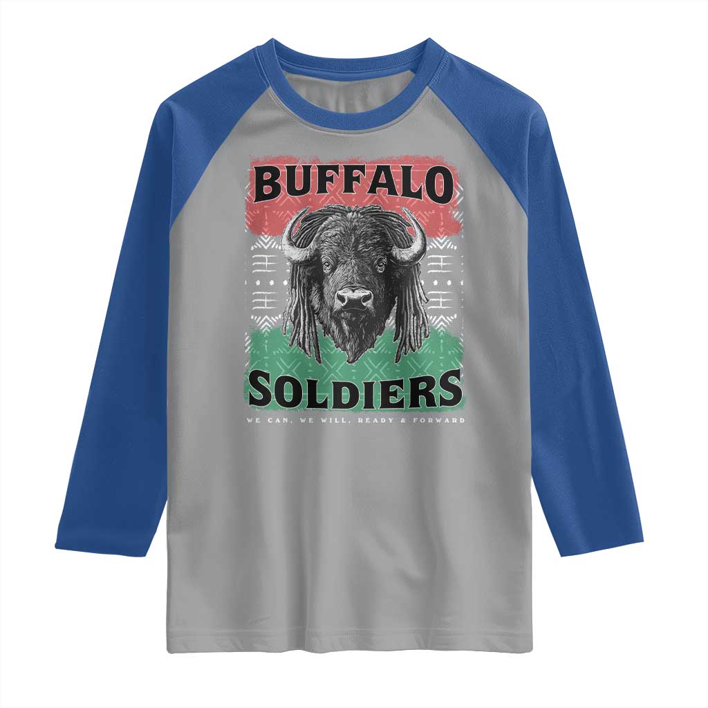 Buffalo Soldiers Raglan Shirt Retro African American Black History - Wonder Print Shop