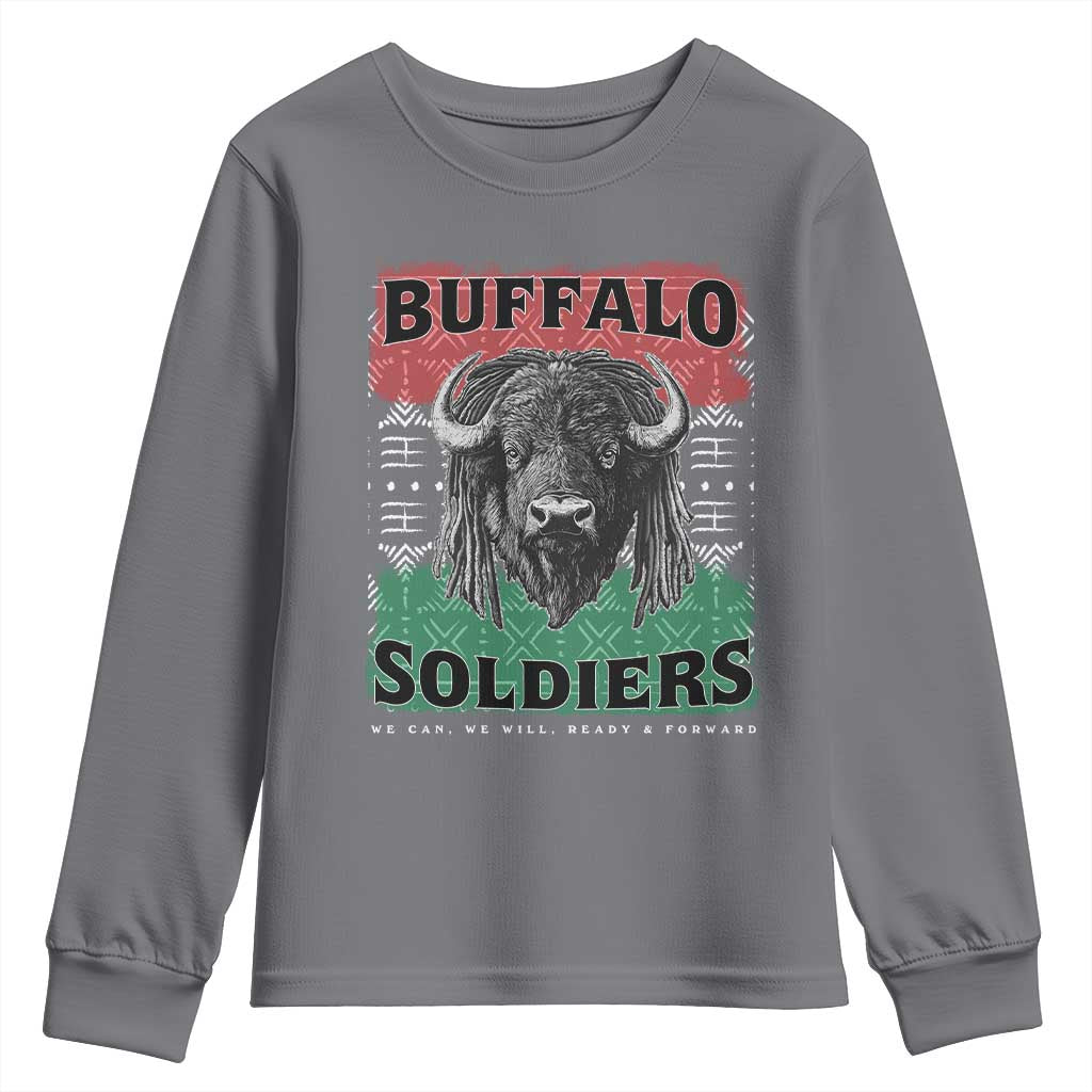 Buffalo Soldiers Youth Sweatshirt Retro African American Black History - Wonder Print Shop