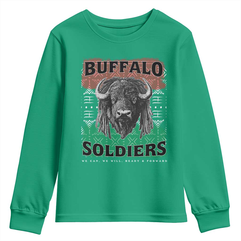 Buffalo Soldiers Youth Sweatshirt Retro African American Black History - Wonder Print Shop