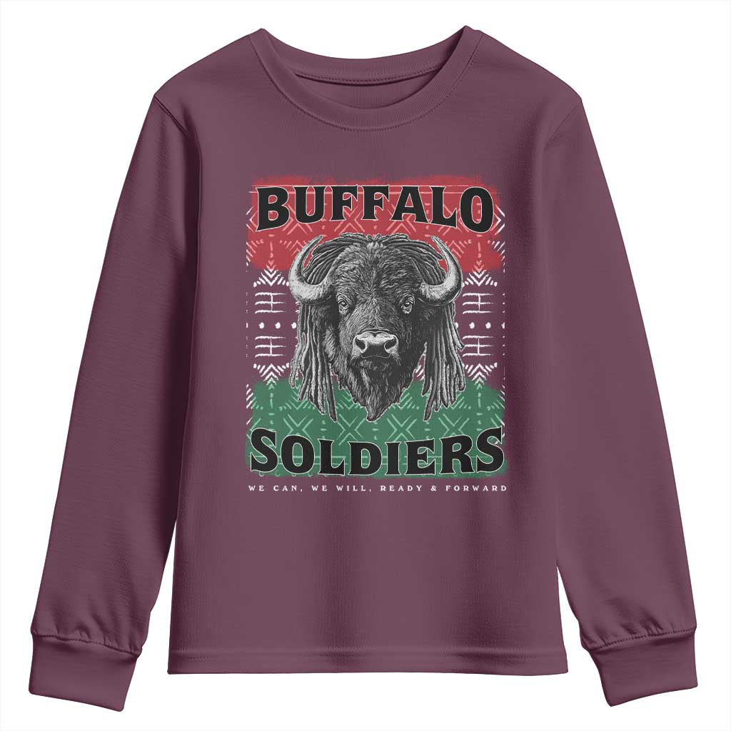 Buffalo Soldiers Youth Sweatshirt Retro African American Black History - Wonder Print Shop