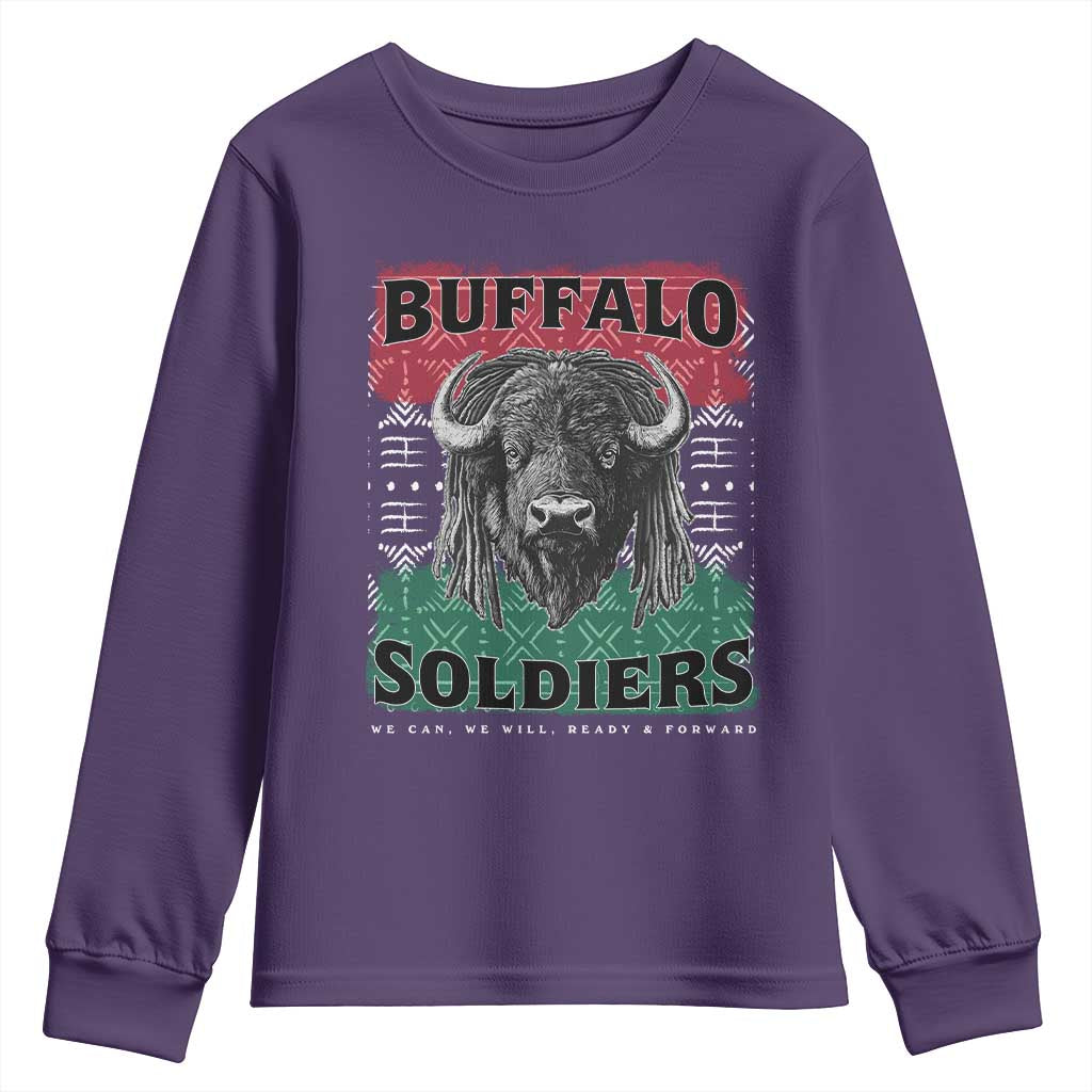 Buffalo Soldiers Youth Sweatshirt Retro African American Black History - Wonder Print Shop