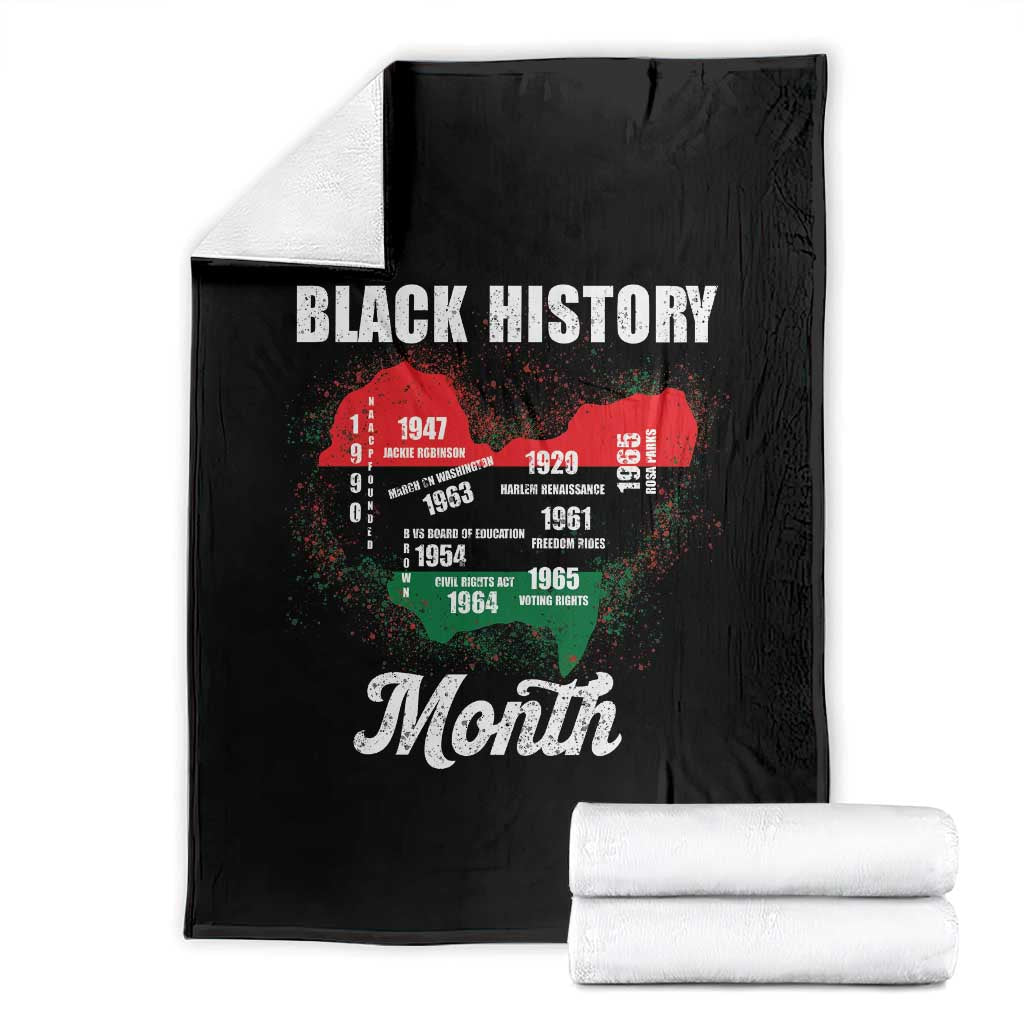 Black History Leaders Throw Blanket African American Milestones Map Civil Right - Wonder Print Shop