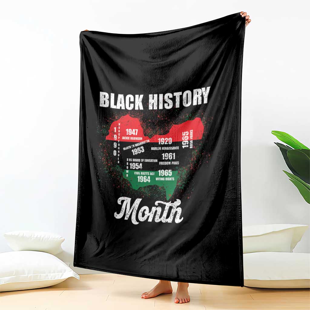 Black History Leaders Throw Blanket African American Milestones Map Civil Right - Wonder Print Shop
