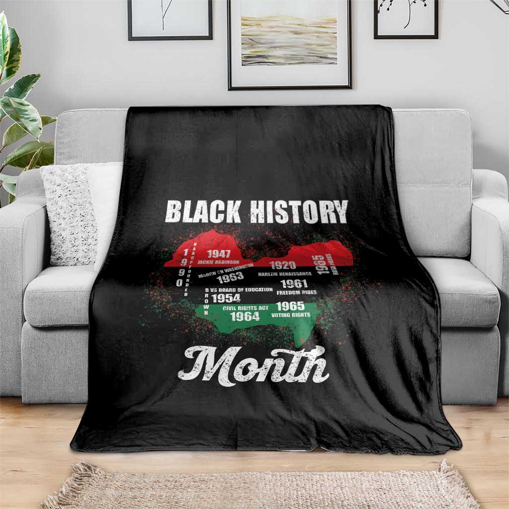 Black History Leaders Throw Blanket African American Milestones Map Civil Right - Wonder Print Shop