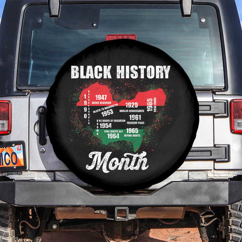 Black History Leaders Spare Tire Cover African American Milestones Map Civil Right - Wonder Print Shop