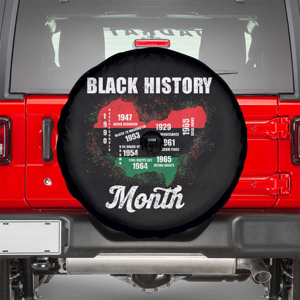 Black History Leaders Spare Tire Cover African American Milestones Map Civil Right - Wonder Print Shop