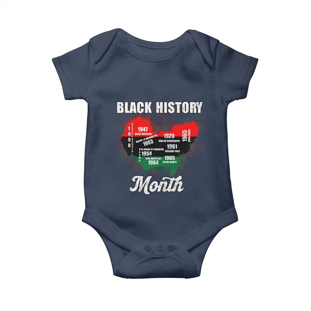 Black History Leaders Baby Onesie African American Milestones Map Civil Right - Wonder Print Shop