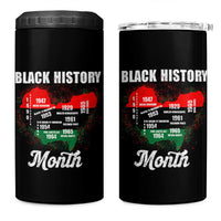 Black History Leaders 4 in 1 Can Cooler Tumbler African American Milestones Map Civil Right - Wonder Print Shop