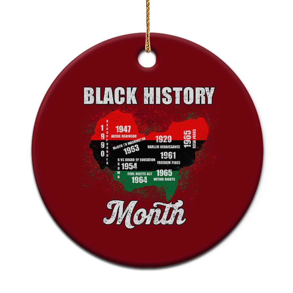 Black History Leaders Ceramic Ornament African American Milestones Map Civil Right - Wonder Print Shop