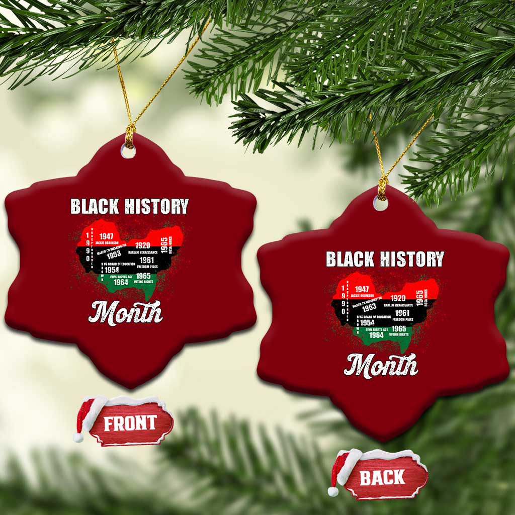 Black History Leaders Ceramic Ornament African American Milestones Map Civil Right - Wonder Print Shop