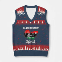 Black History Leaders V-Neck Knit Sweater Vest African American Milestones Map Civil Right - Wonder Print Shop