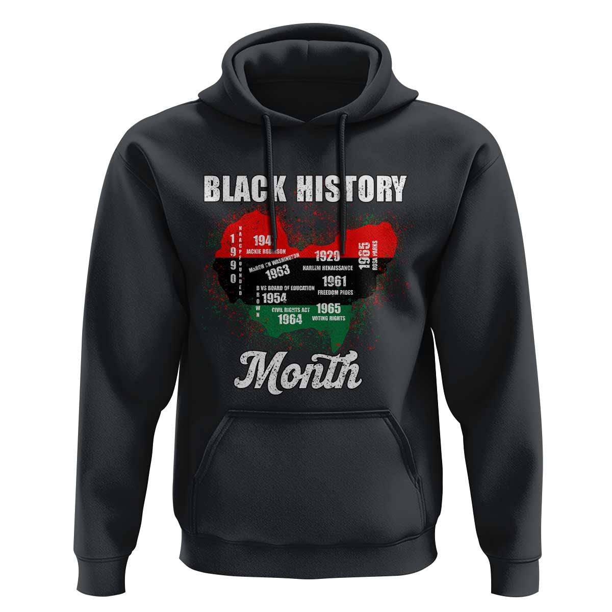 Black History Leaders Hoodie African American Milestones Map Civil Right - Wonder Print Shop