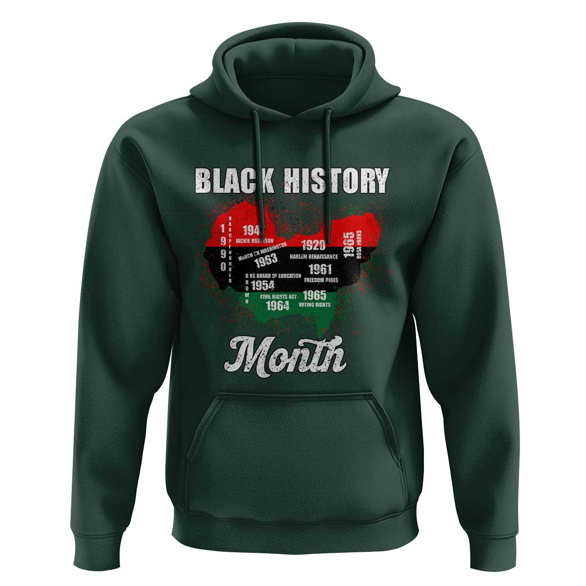 Black History Leaders Hoodie African American Milestones Map Civil Right - Wonder Print Shop