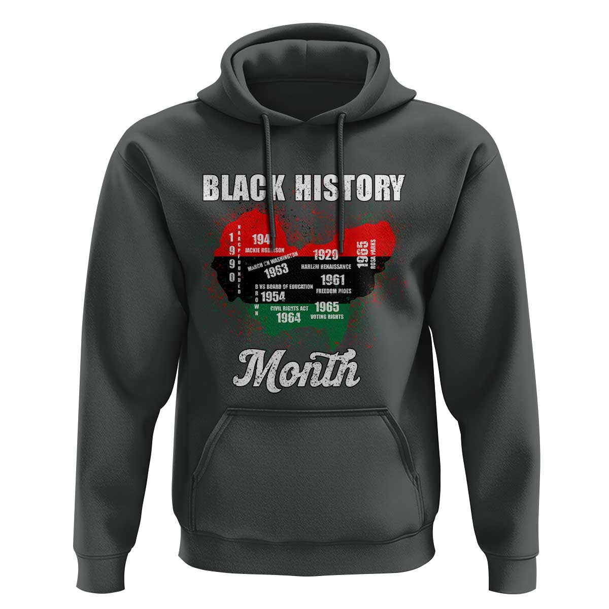 Black History Leaders Hoodie African American Milestones Map Civil Right - Wonder Print Shop