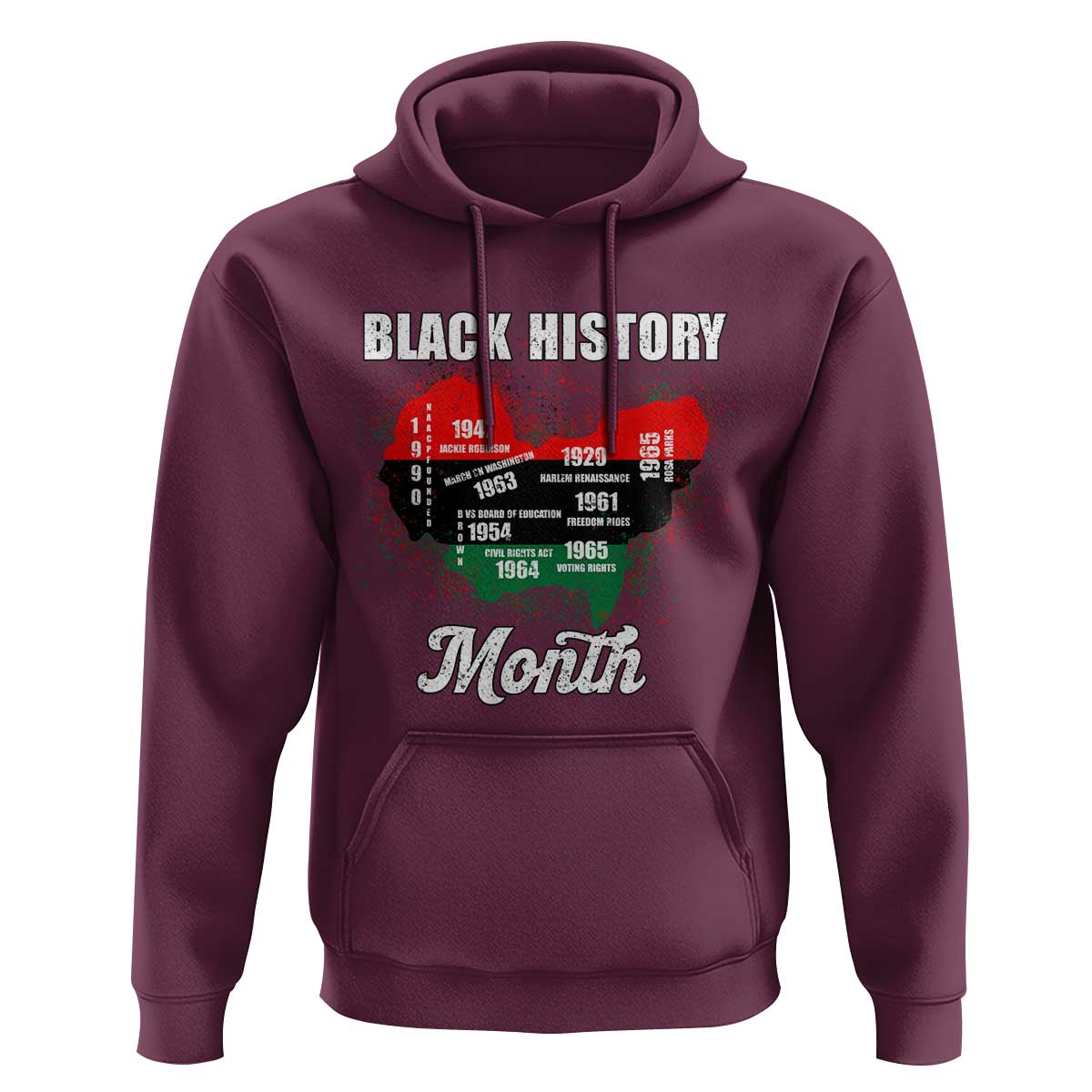 Black History Leaders Hoodie African American Milestones Map Civil Right - Wonder Print Shop