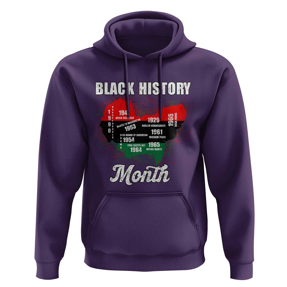 Black History Leaders Hoodie African American Milestones Map Civil Right - Wonder Print Shop