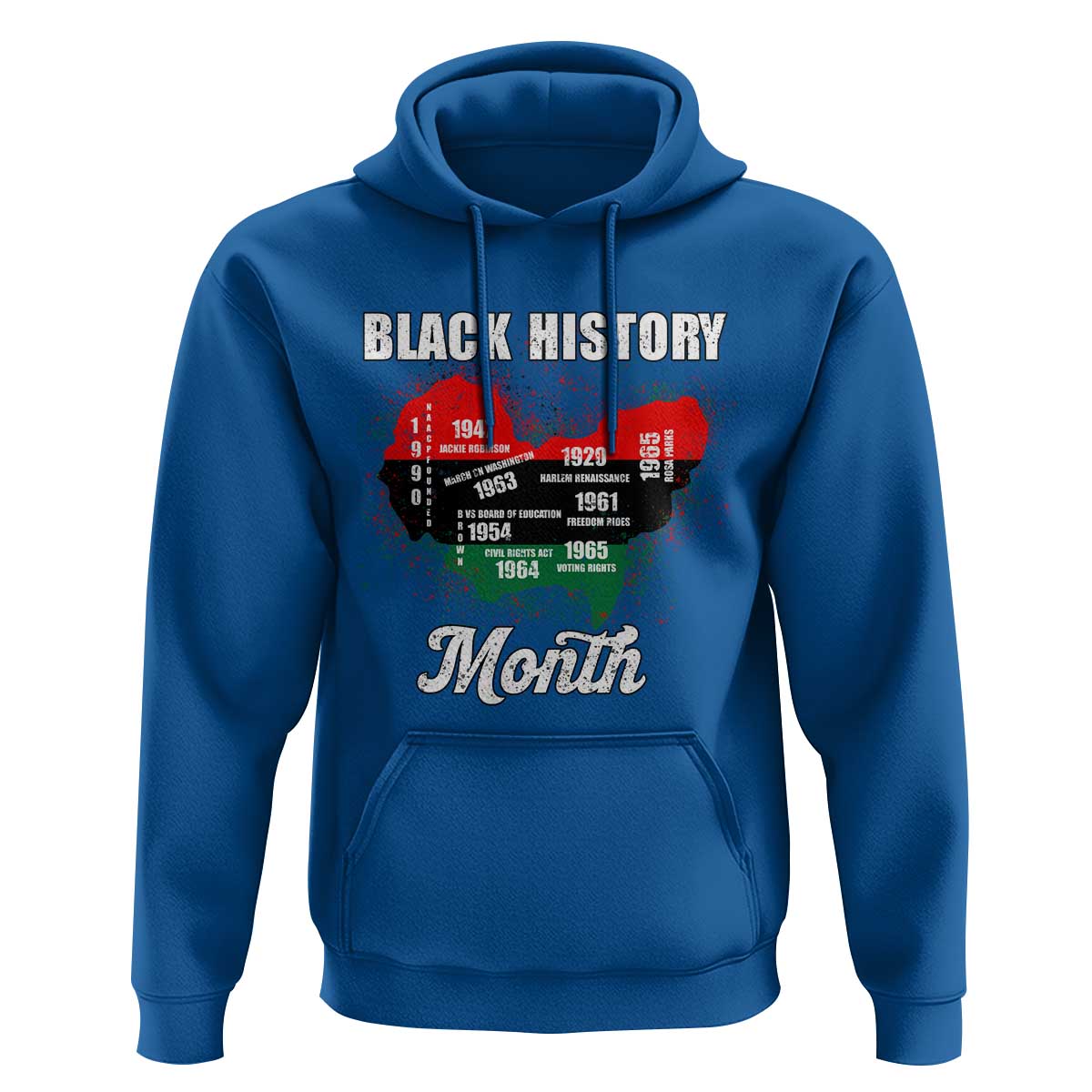 Black History Leaders Hoodie African American Milestones Map Civil Right - Wonder Print Shop
