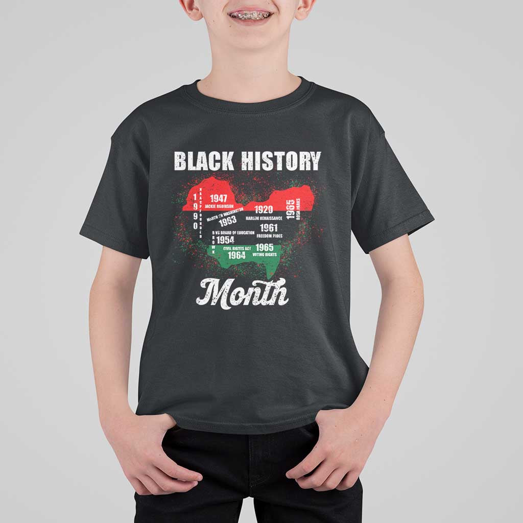 Black History Leaders T Shirt For Kid African American Milestones Map Civil Right - Wonder Print Shop
