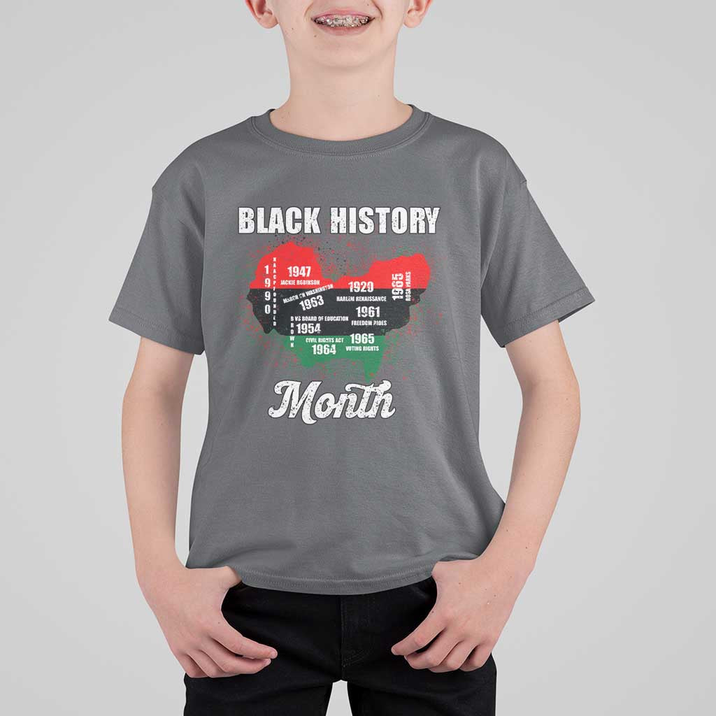 Black History Leaders T Shirt For Kid African American Milestones Map Civil Right - Wonder Print Shop