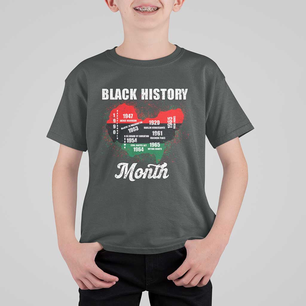 Black History Leaders T Shirt For Kid African American Milestones Map Civil Right - Wonder Print Shop