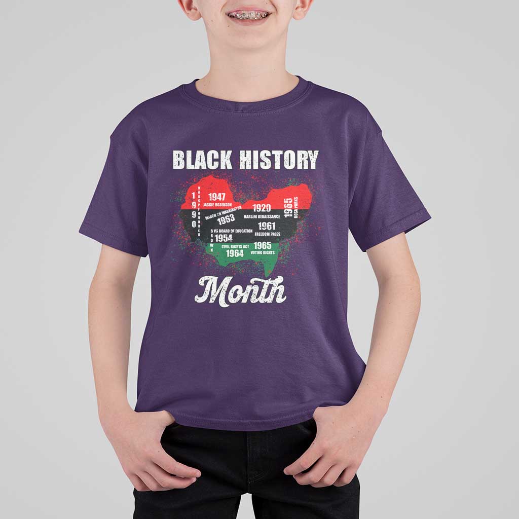 Black History Leaders T Shirt For Kid African American Milestones Map Civil Right - Wonder Print Shop