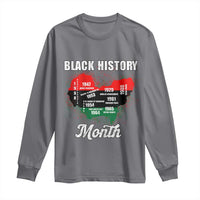 Black History Leaders Long Sleeve Shirt African American Milestones Map Civil Right - Wonder Print Shop
