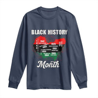 Black History Leaders Long Sleeve Shirt African American Milestones Map Civil Right - Wonder Print Shop