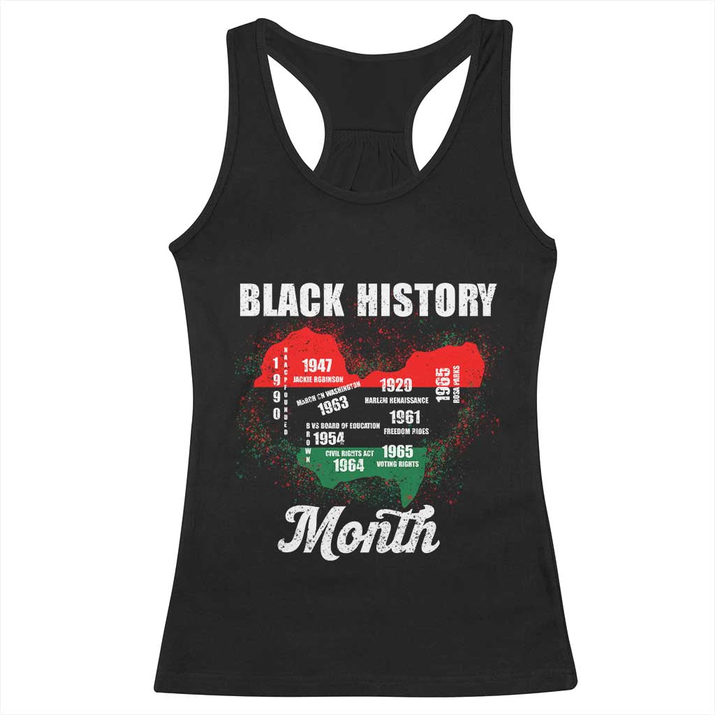 Black History Leaders Racerback Tank Top African American Milestones Map Civil Right - Wonder Print Shop