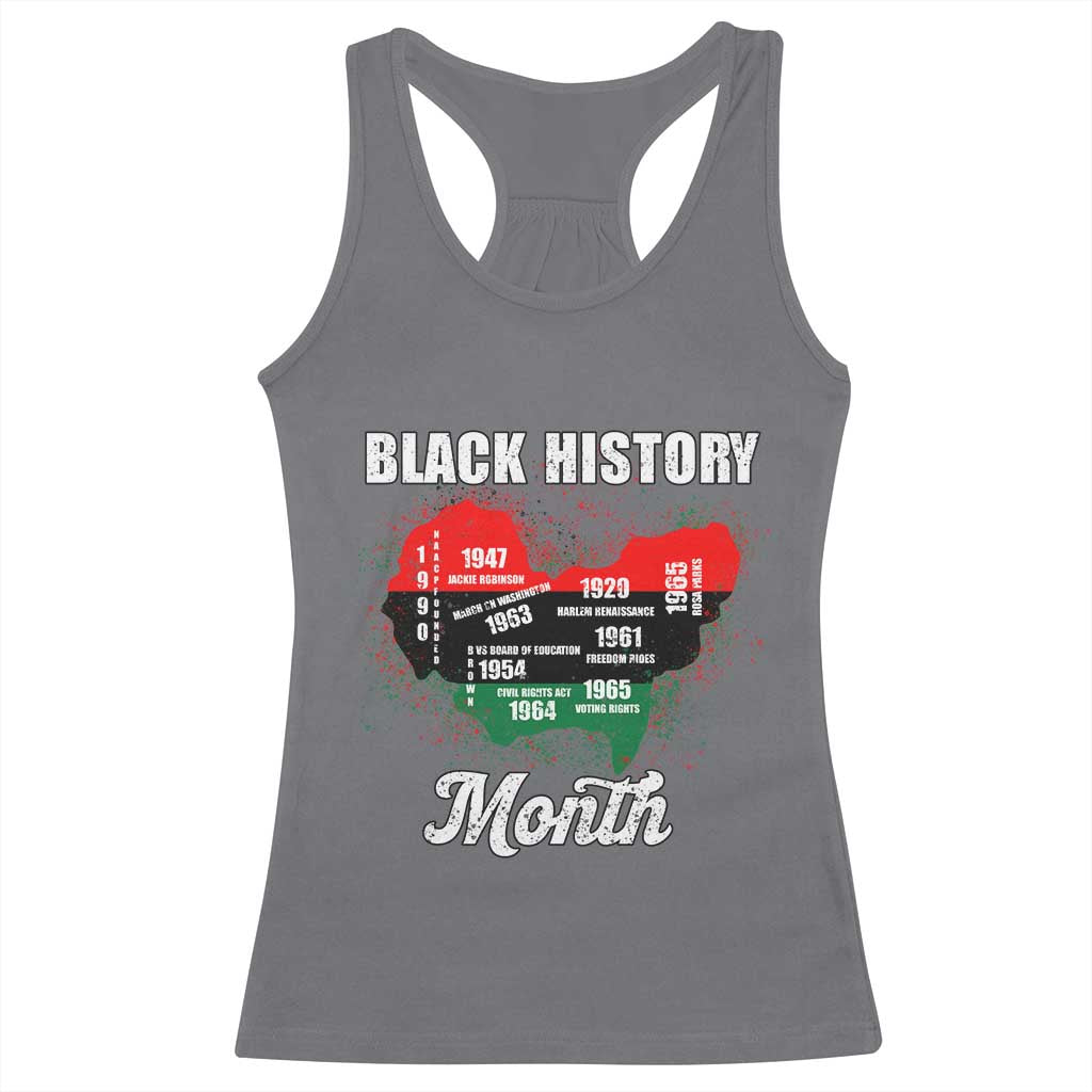Black History Leaders Racerback Tank Top African American Milestones Map Civil Right - Wonder Print Shop