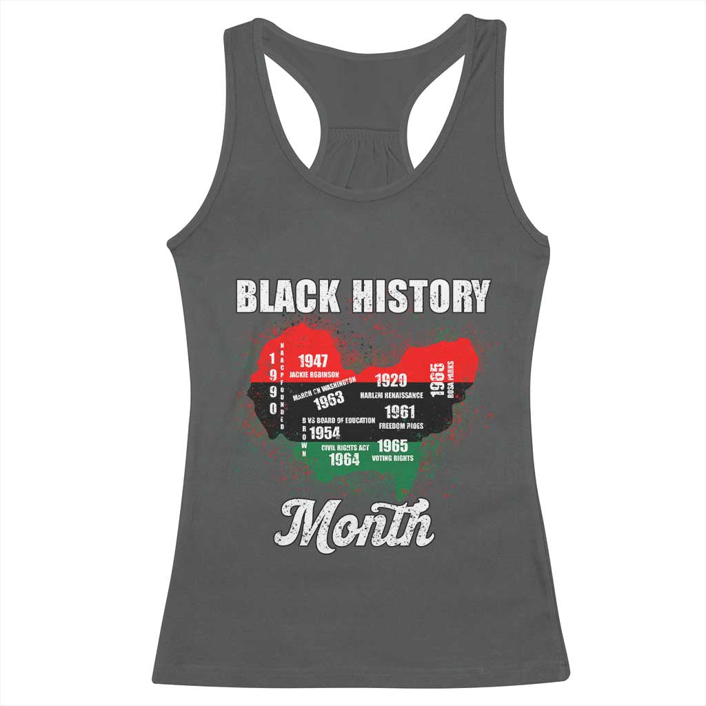 Black History Leaders Racerback Tank Top African American Milestones Map Civil Right - Wonder Print Shop